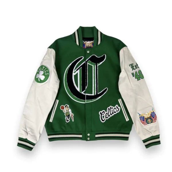 Boston Celtics Block Letter Varsity Jacket - Image 3