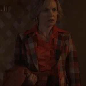 Last Days Of The Space Age 2024 Radha Mitchell Red Plaid Blazer