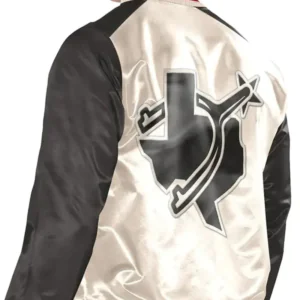 Renegade Texas Rangers White And Black Satin Jacket