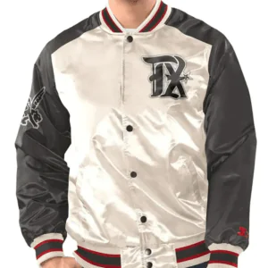 Renegade Texas Rangers White And Black Satin Jacket