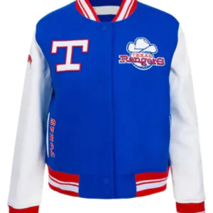 Retro Classic Rib Texas Rangers Blue Varsity Jacket