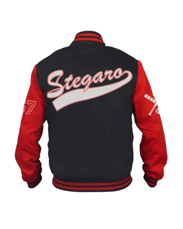 Stegaro Black And Red Letterman Varsity Jacket - Image 2