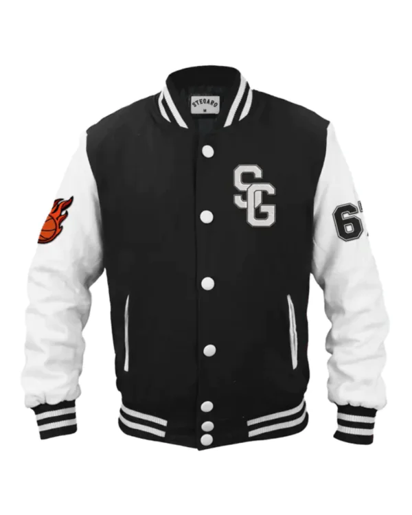 Stegaro Black And White Letterman Varsity Jacket