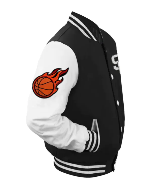 Stegaro Black And White Letterman Varsity Jacket - Image 2