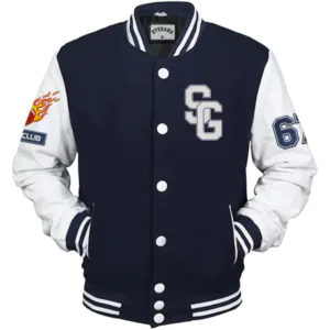 Stegaro SG Club Blue And White Varsity Jacket