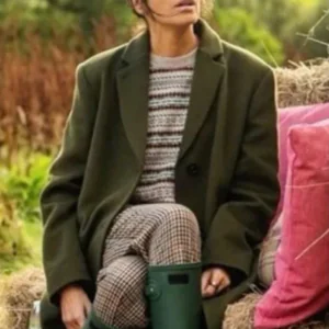 The Traitors UK Claudia Winkleman Green Wool Coat