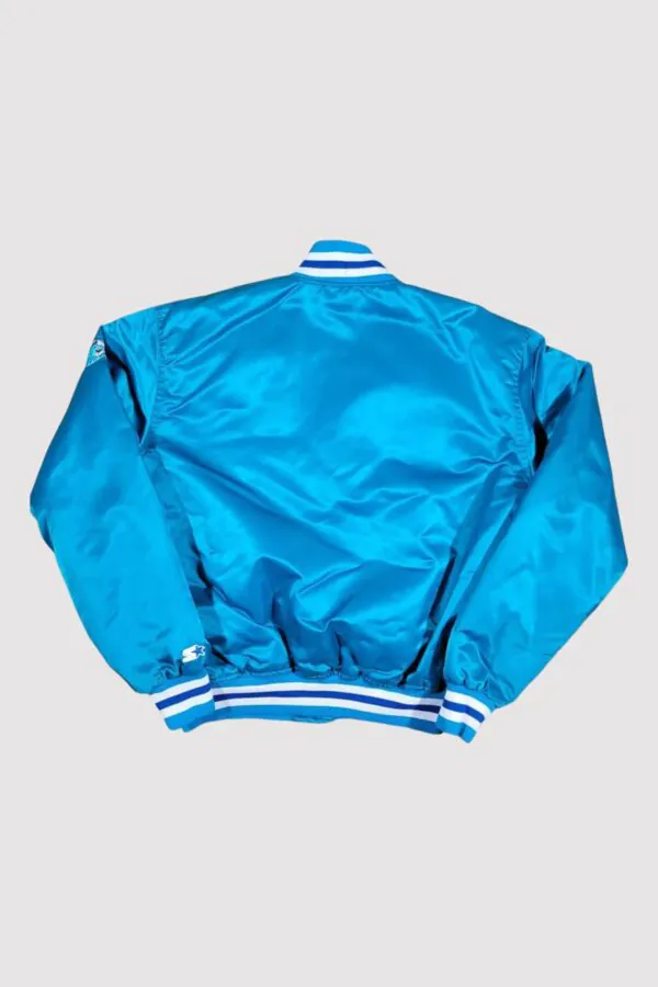 Charlotte Hornets 90s Satin Blue Bomber Jacket