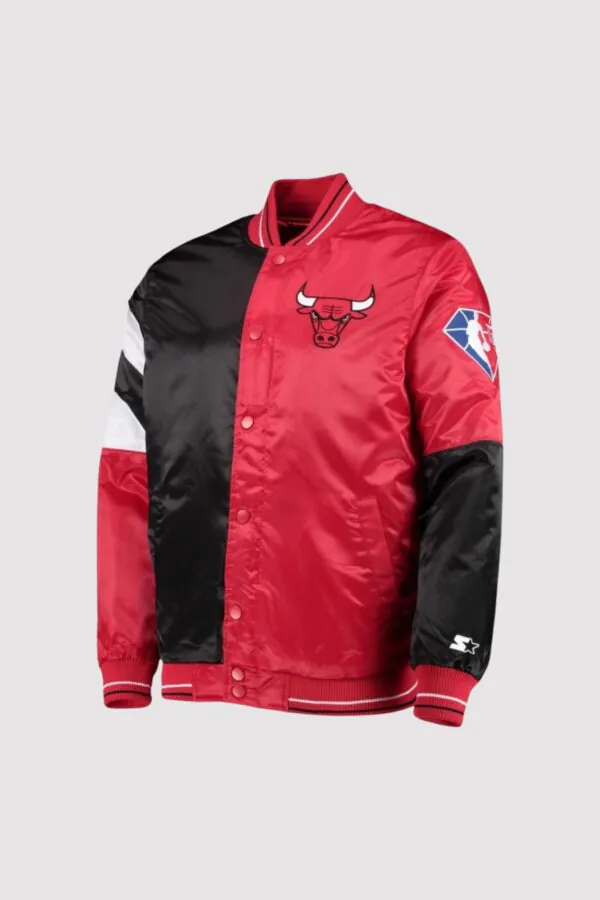 Chicago Bulls NBA 75th Anniversary Leader Color Block Satin Jacket