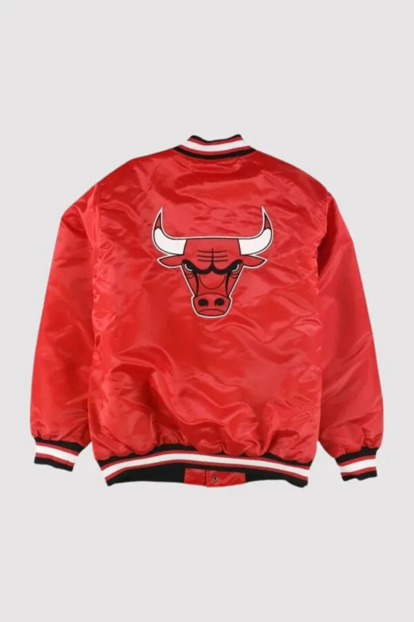 Chicago Bulls Starter Red Satin Varsity Jacket