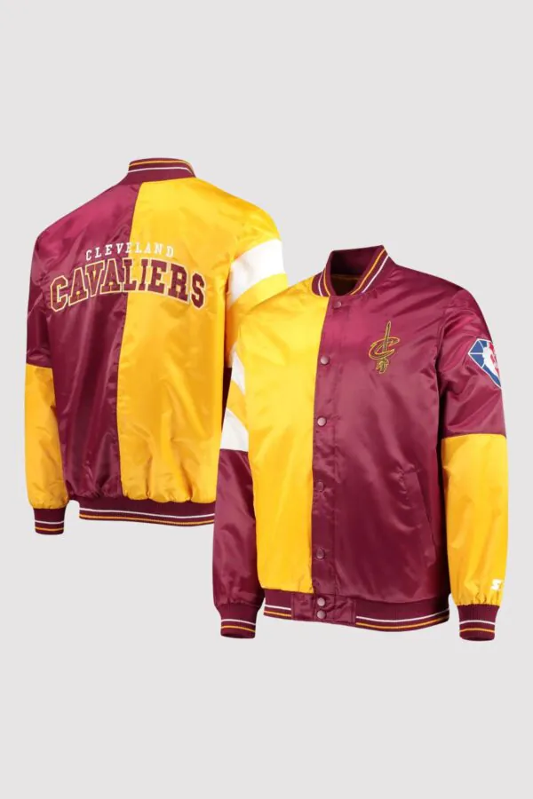 Cleveland Cavaliers 75th Anniversary Leader Color Block Satin Varsity Jacket