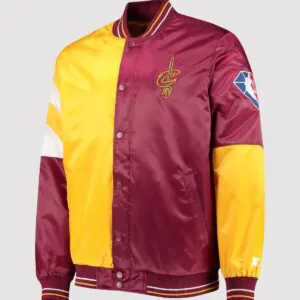 Cleveland Cavaliers 75th Anniversary Leader Color Block Satin Varsity Jacket