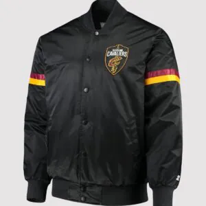 Cleveland Cavaliers The Champ Black Satin Varsity Jacket