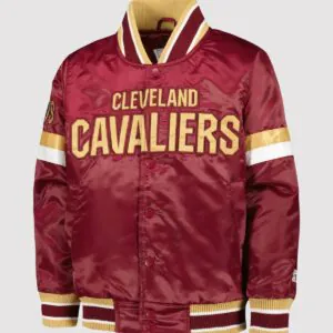 Cleveland Cavaliers Youth Home Game Satin Maroon Varsity Jacket