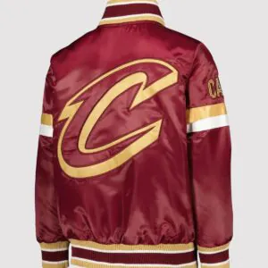 Cleveland Cavaliers Youth Home Game Satin Maroon Varsity Jacket