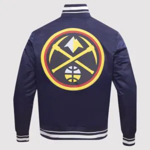 Denver Nuggets Script Tail Satin Varsity Jacket