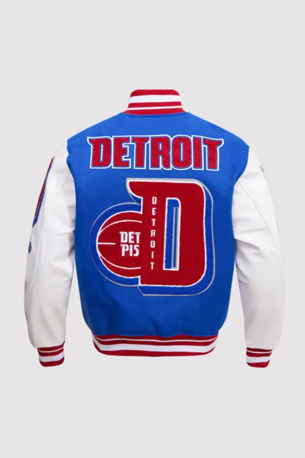 Detroit Pistons NBA 3x Finals Champions Mash Up Varsity Jacket