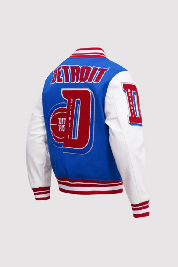 Detroit Pistons NBA 3x Finals Champions Mash Up Varsity Jacket