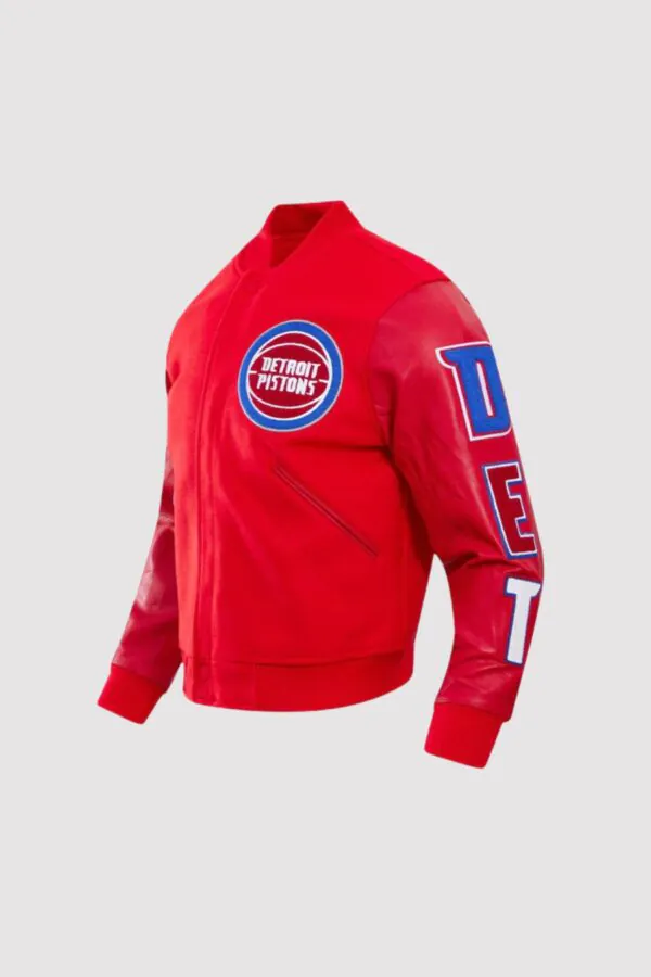 Detroit Pistons Red Classic Wool Varsity Jacket