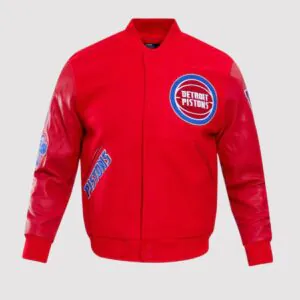 Detroit Pistons Red Classic Wool Varsity Jacket