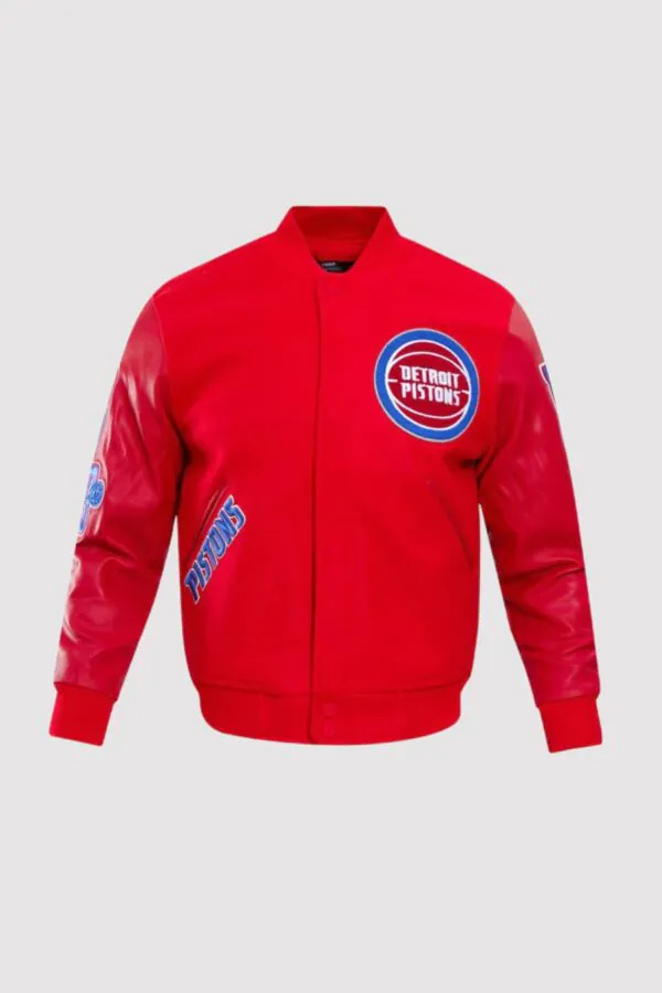 Detroit Pistons Red Classic Wool Varsity Jacket