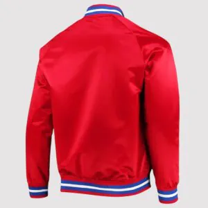 Detroit Pistons Red Lightweight Satin Varsity Jacket