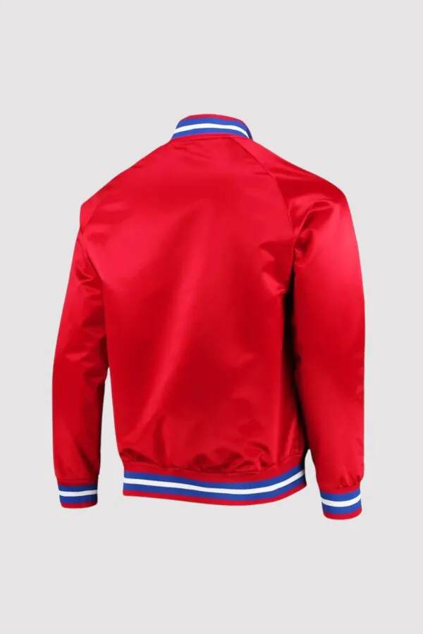 Detroit Pistons Red Lightweight Satin Varsity Jacket