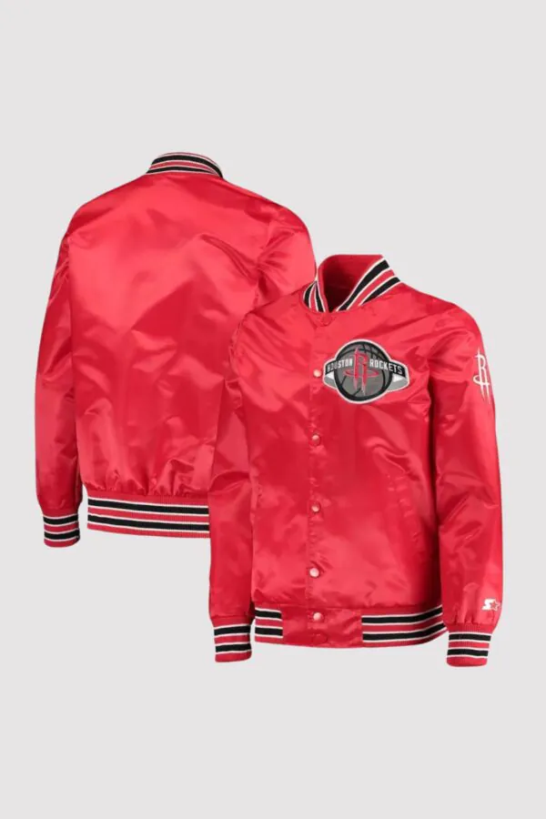 Houston Rockets The Diamond Classic Red Full-Snap Varsity Jacket