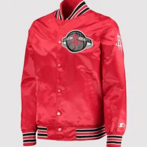 Houston Rockets The Diamond Classic Red Full-Snap Varsity Jacket