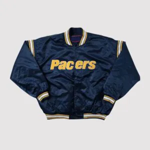 Indiana Pacers Navy Satin Varsity Jacket