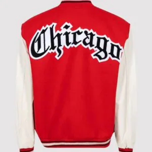 Jeff Hamilton Chicago Bulls Red And White Varsity Jacket