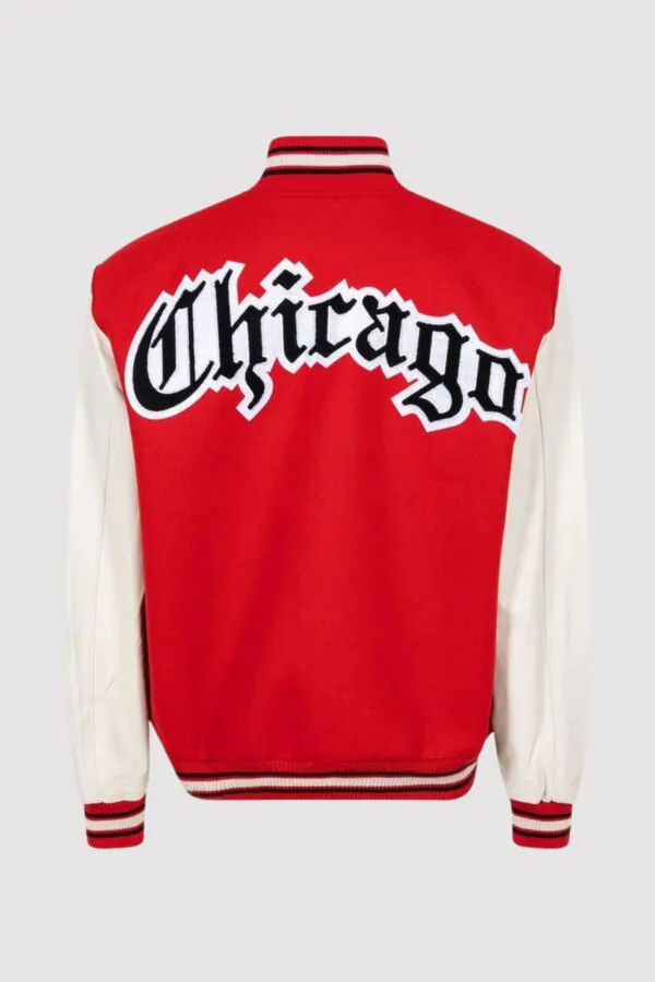 Jeff Hamilton Chicago Bulls Red And White Varsity Jacket