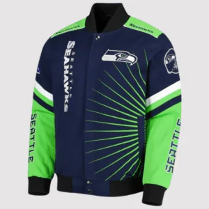 Navy Seattle Seahawks Extreme Redzone Full-Snap Varsity Jacket