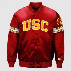 Starter USC Trojans Football Red Satin Jacket