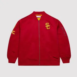 USC Trojans Cardinal SC Interlock Lightweight Full Zip Red Jacket