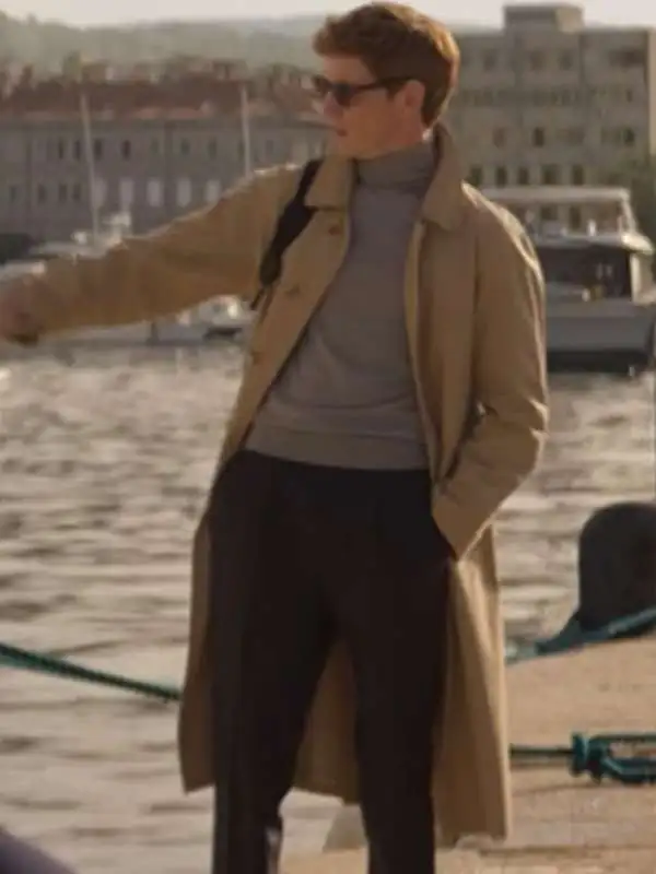 Eddie Redmayne The Day of the Jackal 2024 Beige Coat