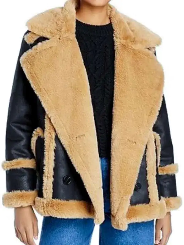 Ted Lasso S03 Flo ‘Sassy’ Collins Shearling Leather Jacket