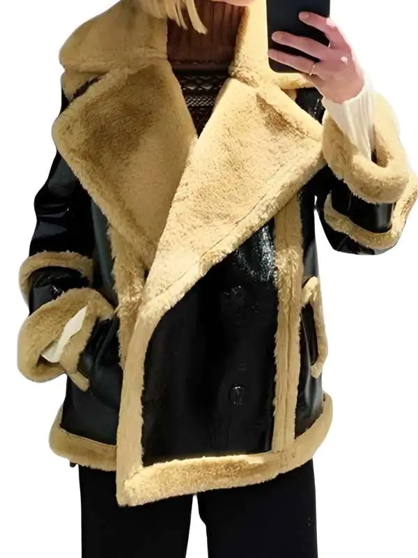 Ted Lasso S03 Flo ‘Sassy’ Collins Shearling Leather Jacket