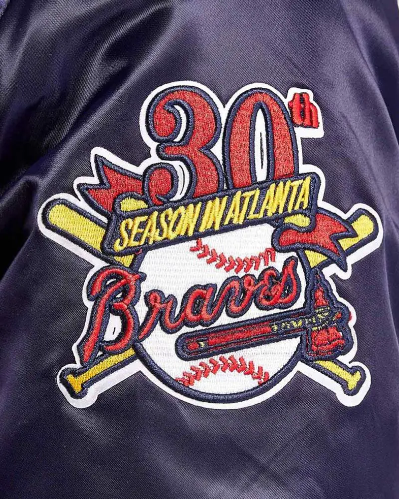 Atlanta Braves World Series Navy Varsity Satin Jacket