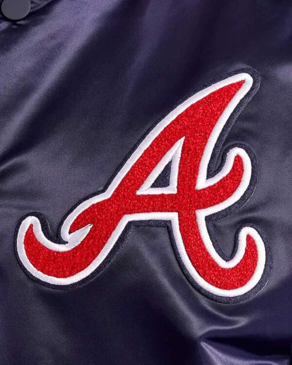 Atlanta Braves World Series Navy Varsity Satin Jacket