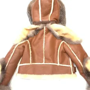 Women’s Natural Fox Shearling Aviator Jacket