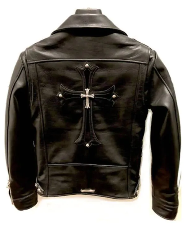 Chrome Hearts Asymmetrical Biker Leather Jacket