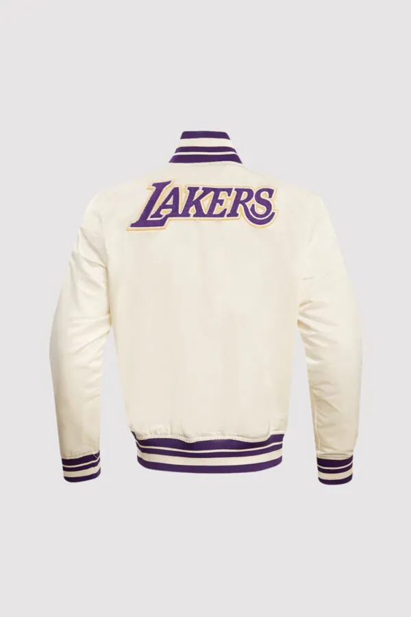 Los Angeles Lakers Retro Classic Rib Satin Varsity Jacket