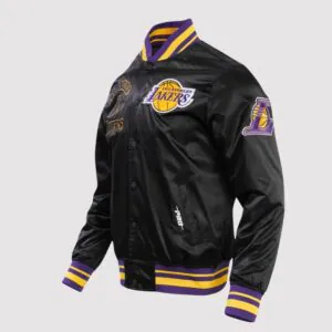 Los Angeles Lakers Retro Classic Rib Satin Varsity Jacket