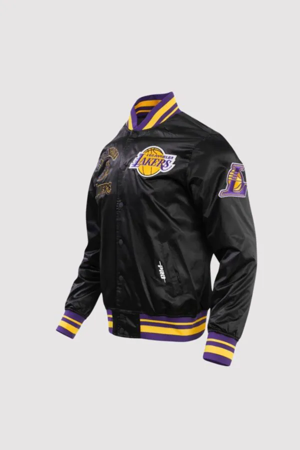 Los Angeles Lakers Retro Classic Rib Satin Varsity Jacket