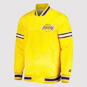 Slider Yellow Satin Varsity Jacket