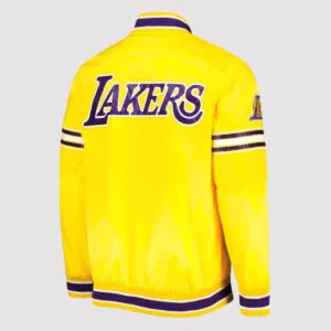 Slider Yellow Satin Varsity Jacket