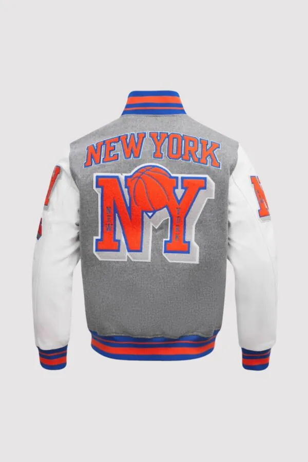 New York Knicks Mashup Wool and Leather Varsity Jacket