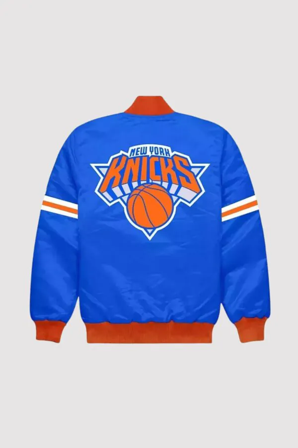 New York Knicks Striped Blue Bomber Jacket