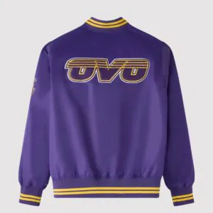 OVO X NBA Los Angeles Lakers Purple Varsity Jacket