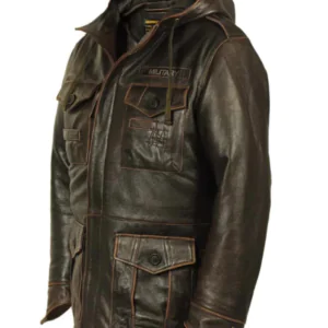 M-65 Cap Brown Field Leather Military Jacket